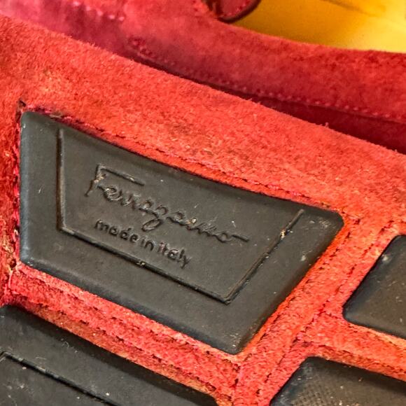 FERRAGAMO Parigi Suede Driving Loafers Men's 7 Slip-On Bit Buckle Italy Unisex - Picture 5 of 12